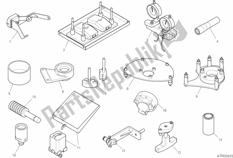 Todas las partes para 01b - Herramientas De Servicio De Taller (motor) de Ducati Superbike Panigale V4 S Brasil 1100 2019
